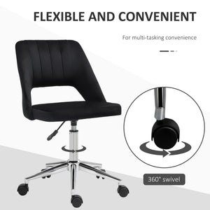 Mid Back Office Chair Velvet Fabric Swivel Scallop Shape Computer Desk Chair, Green – view 19
