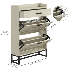 Slim Shoe Storage with 2 Flip Drawers and Adjustable Shelves Shoe Cabinet Organizer for 12 Pair – view 9