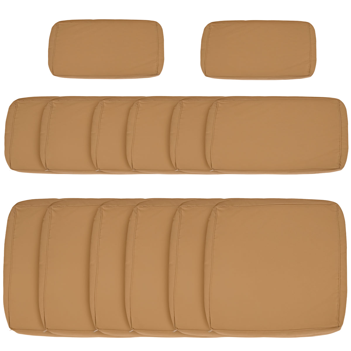 Outdoor 14pc Patio Rattan Sofa Set Cushion Polyester Cover Replacement Set - No Cushion Included Beige – view 4