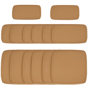 Outdoor 14pc Patio Rattan Sofa Set Cushion Polyester Cover Replacement Set - No Cushion Included Beige – view 4