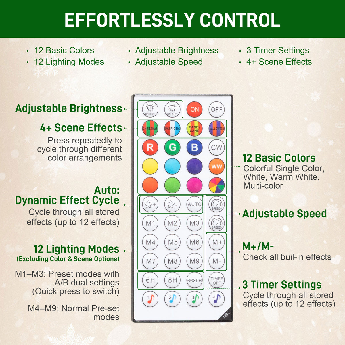 9ft Christmas Tree with Colourful DIY Synchronized LEDs, Hinged Pencil Xmas Tree with Remote, Daily Timer – view 5