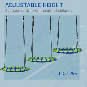 40 Inch Saucer Tree Swing Set for Kids with Adjustable Hanging Ropes, Steel Frame for Kids, 330lbs Capacity, Blue