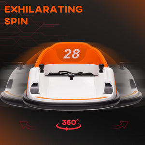 Qaba 12V Bumper Car for Toddlers, Ride On Car with 360 Degree Remote Control, Lights Music Horn, for 1.5-5 Years