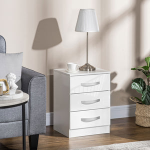 Bedside Table Set of 2, Modern Nightstand with Drawers and High Gloss Fronts, Night Table for Bedroom, Black – view 10