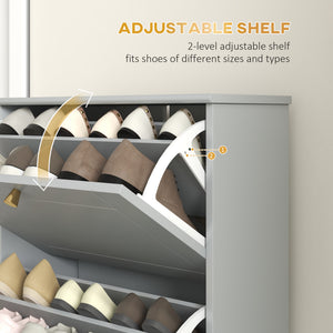 Narrow Shoe Storage with 3 Flip Drawers and Adjustable Shelves – view 12