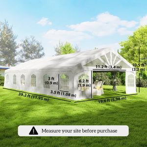 Heavy Duty Party Tent, 20' x 40' Large Sun Shade Canopy Tent for Parties, Wedding, Events, BBQ Grill, White