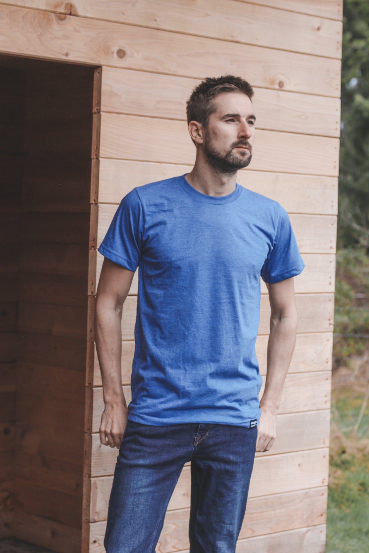 Unisex Eco Tee  Heather Royal Blue