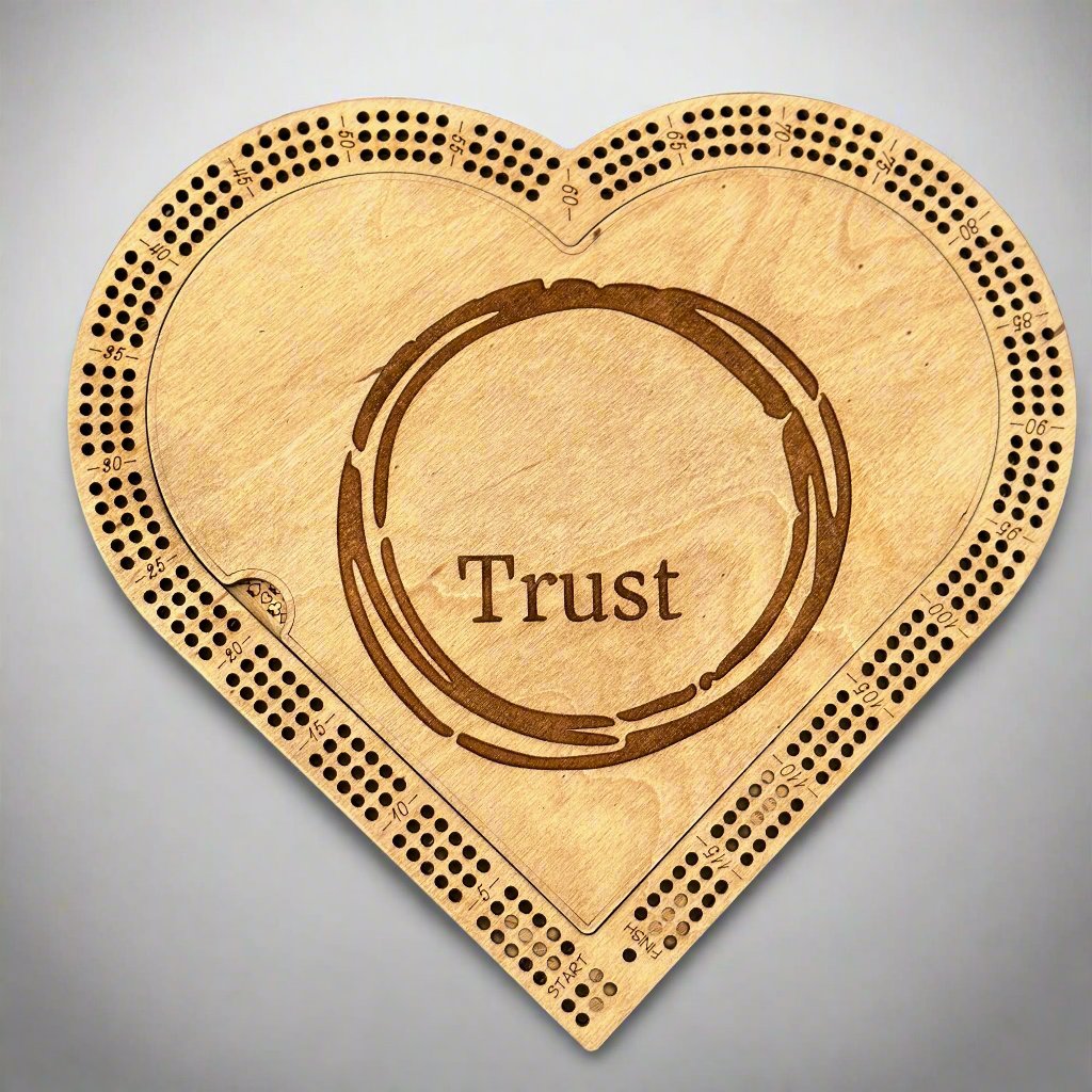 Heart Shaped Cribbage Board - Creations by Alfie