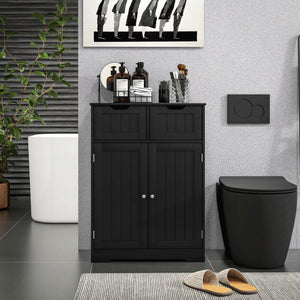 Bathroom Cabinet, Bathroom Storage Cabinet with 2 Drawers, Adjustable Shelf for Living Room, Entryway, White – view 13