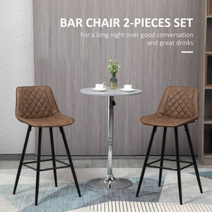 PU Leather Counter Height Bar Chairs Set of 2, 27.75" Bar Stools with Metal Legs for Dining Area – view 10