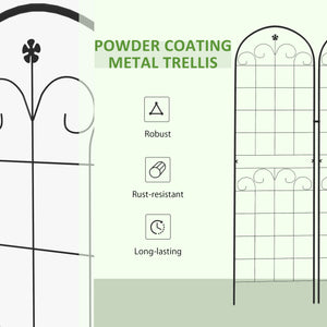 2 Pcs Garden Trellis for Climbing Plants, Outdoor Metal Trellis Plant Support Trellises for Patio, Lawn, Backyard