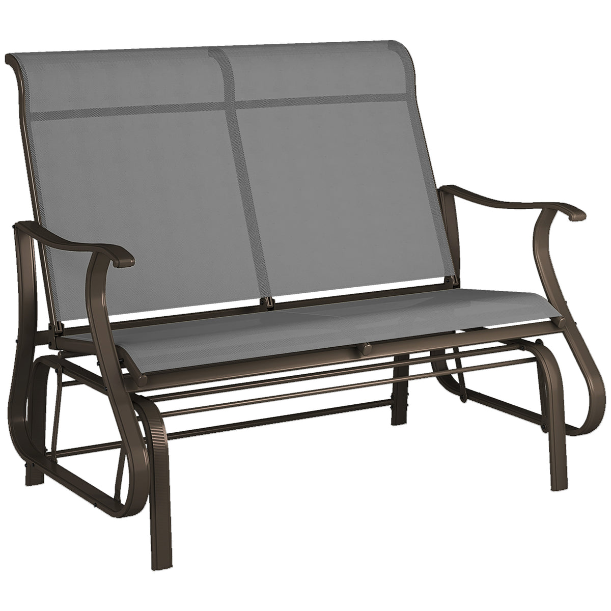 2-Person Outdoor Glider Chair, Patio Glider Rocking Chair with Mesh Seat and Backrest – view 8
