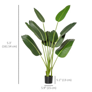 5FT Artificial Banana Tree Faux Decorative Plant in Nursery Pot for Indoor Outdoor Décor