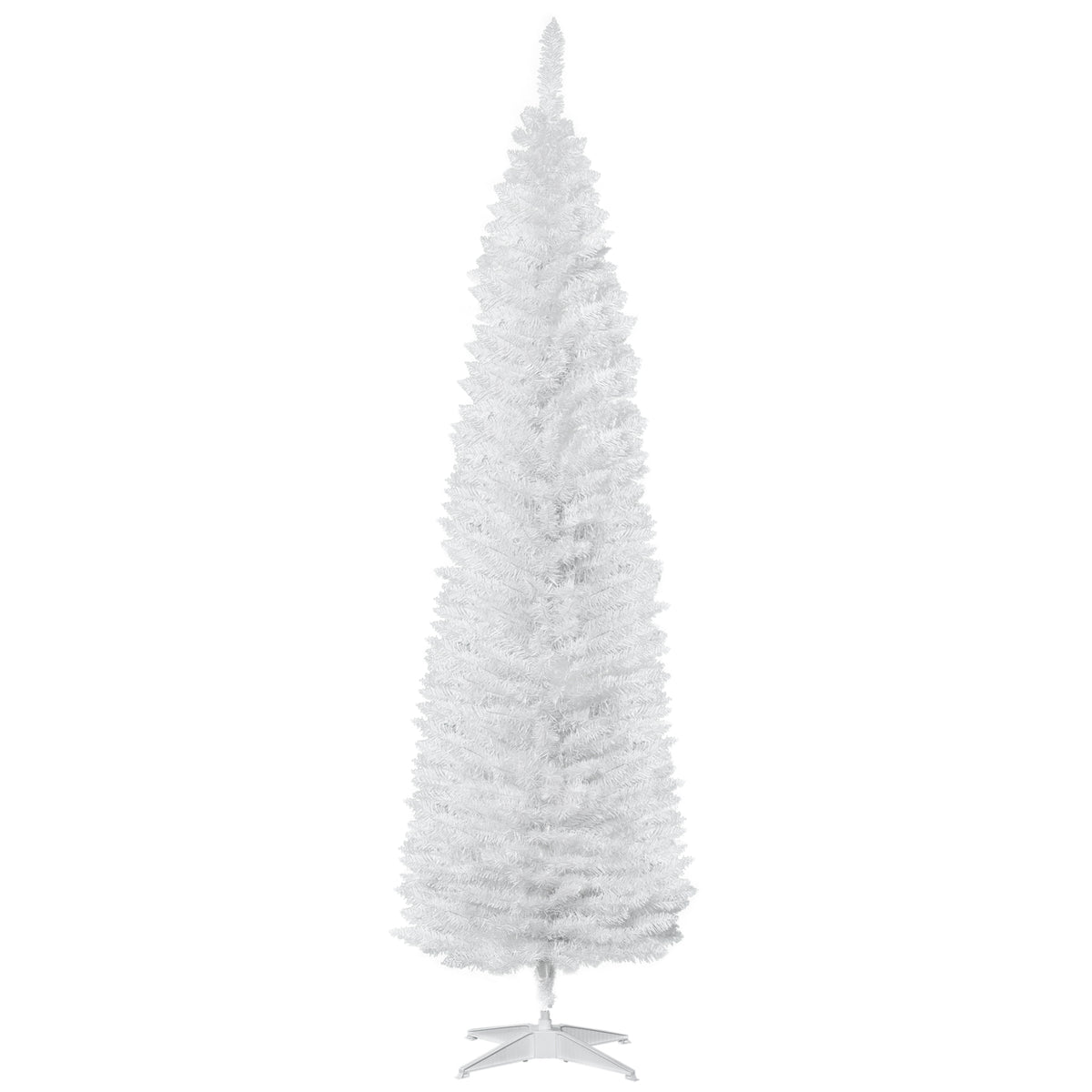6 FT Christmas Tree Classic Tree Holiday Indoor Decoration, with Stable Plastic Base, White