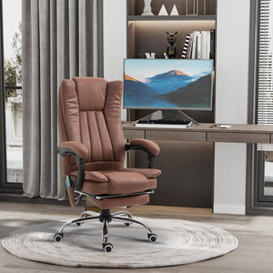 Office Chair 6-point Vibration Massage Chair Micro Fiber Recliner with Retractable Footrest Black – view 14