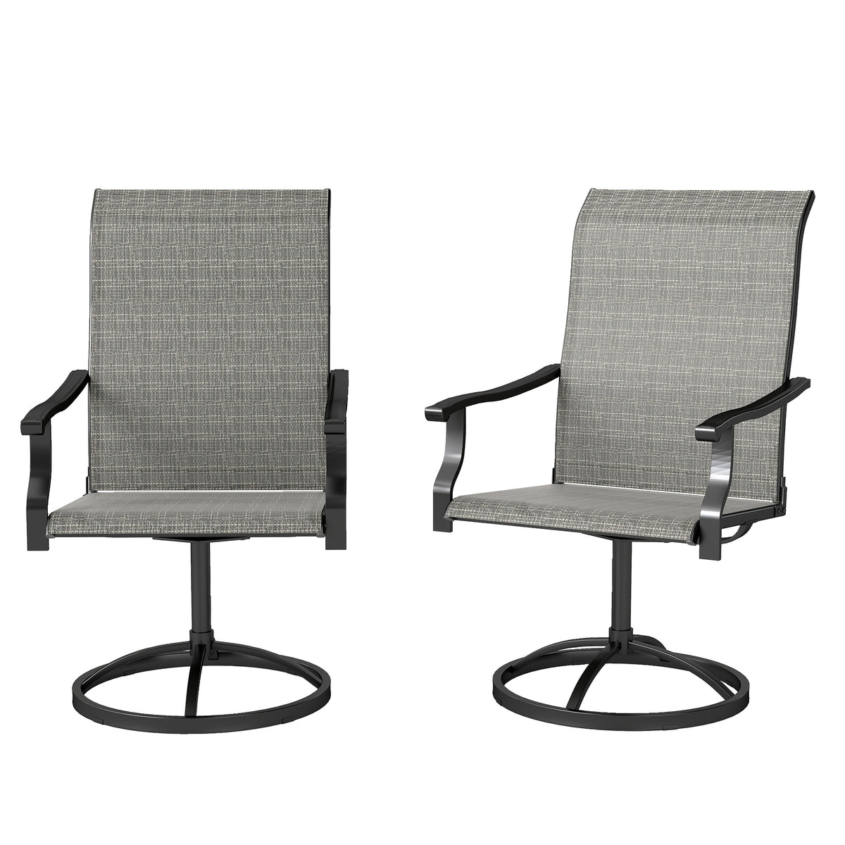 Outdoor Swivel Dining Chairs Set of 2, High Back Swivel Chairs with All Weather Mesh for Deck, Backyard – view 15