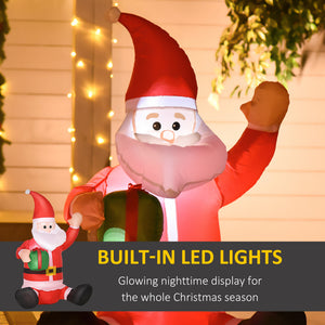 3.9ft Outdoor Christmas Lighted Inflatable Santa Claus with Gift Box