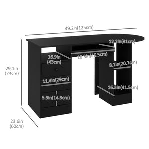 Computer Desk with Storage, Home Office Laptop Table with Shelves and Drawers – view 2