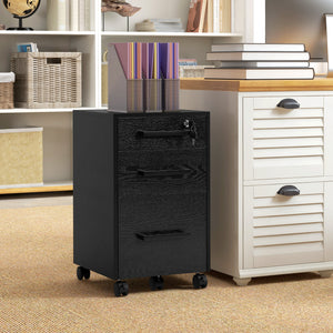 Lockable Vertical File Cabinet with Lock, 3 Drawer Filing Cabinet with Hanging Bars for Letter and A4 Size – view 7