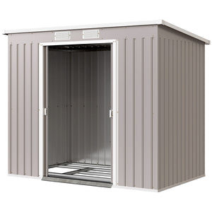 7' x 4' Galvanised Steel Garden Shed, with Foundation Kit - Green – view 15
