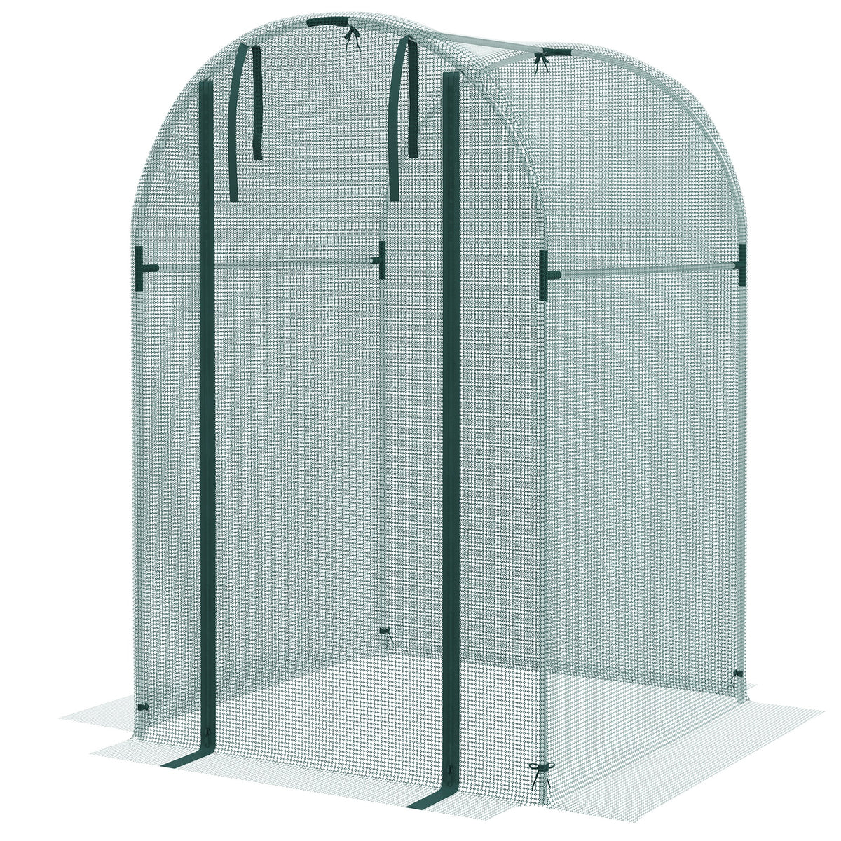 Galvanized Steel Crop Cage, Plant Protection Tent with Zippered Door, 4' x 4', Black – view 8