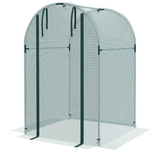Galvanized Steel Crop Cage, Plant Protection Tent with Zippered Door, 4' x 4', Black – view 8