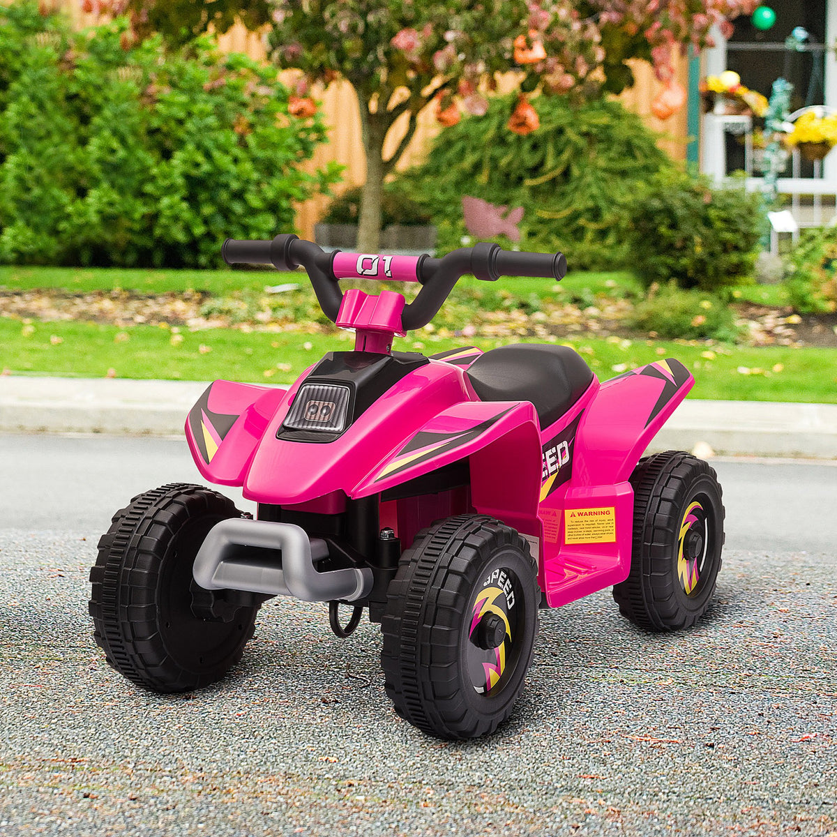 Aosom Kids Ride on ATV, 6V Battery Powered Quad Car with Forward, Reverse Switch, for Boys Girls 18-36 Months