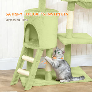 53" Cat Tree Tower, Kitten Activity Centre with Scratching Posts, Condo, Perches, Ladder, Hammock – view 27