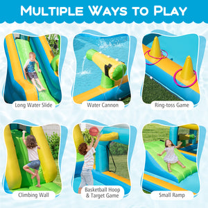 Inflatable Water Slide Tropical Theme Dual Slide Aqua Park with 750W Blower view 5