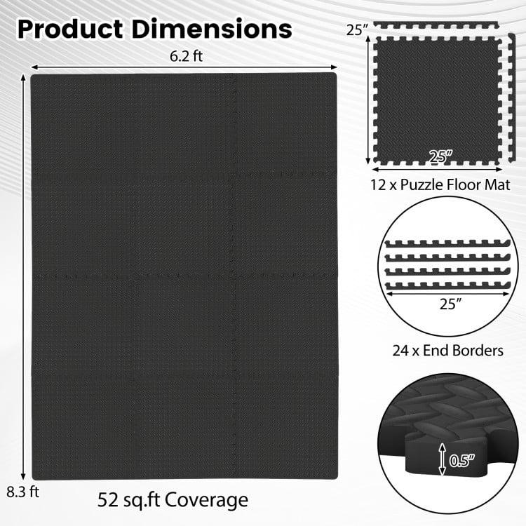 Inflation Free Boxing Set and 12Pcs 1/2 inches Puzzle Exercise Mat view 5