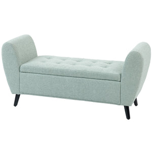 Upholstered Storage Bench with Arms, Modern Ottoman Bench for Bedroom, Entryway, and Living Room, Black – view 8