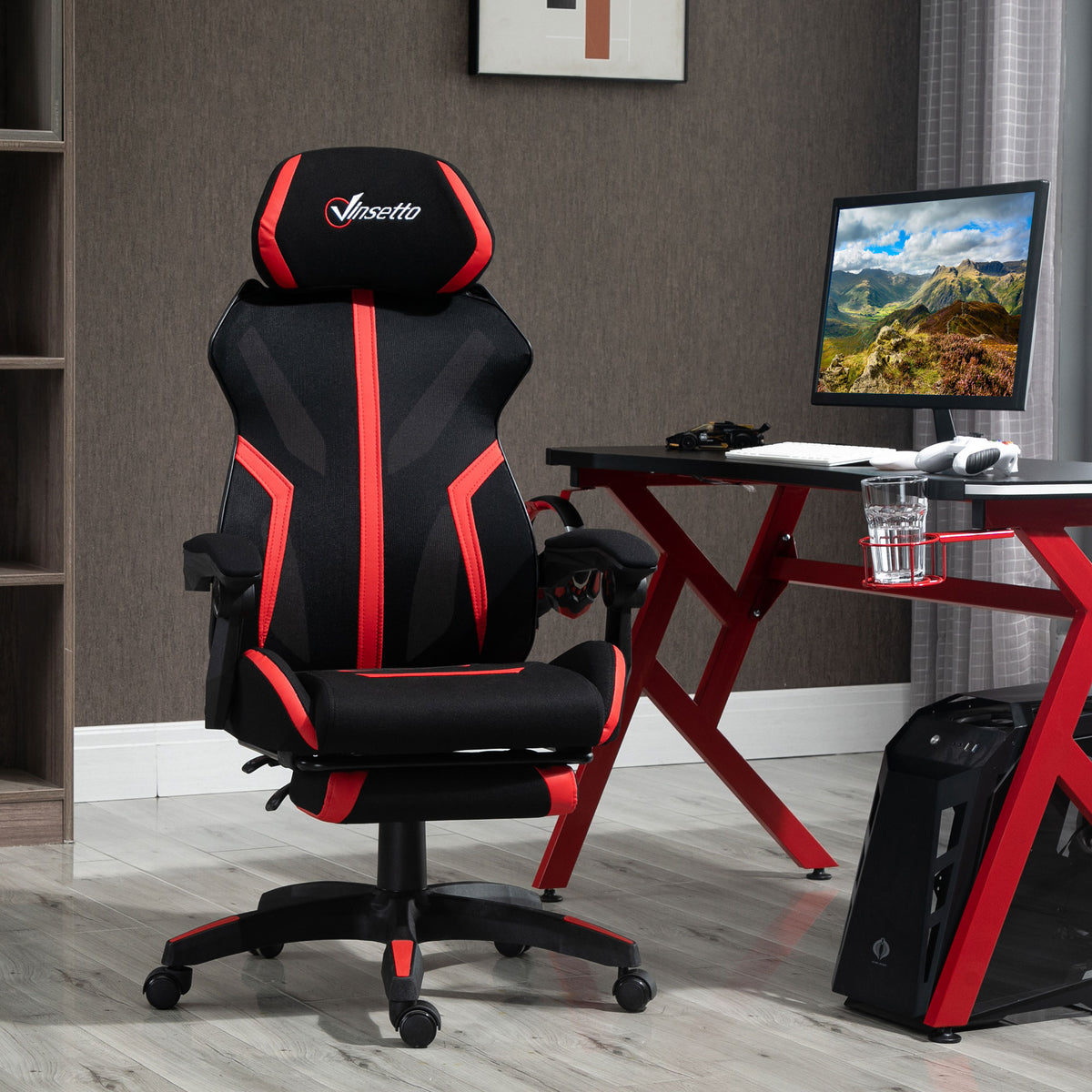 Gaming Chair, Ergonomic Computer Chair with Footrest, Headrest – view 14