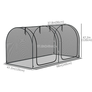 8' x 4' Crop Cage, Garden Plant Protector, with 2 Zippered Doors and 6 Ground Stakes, for Garden, Yard – view 2