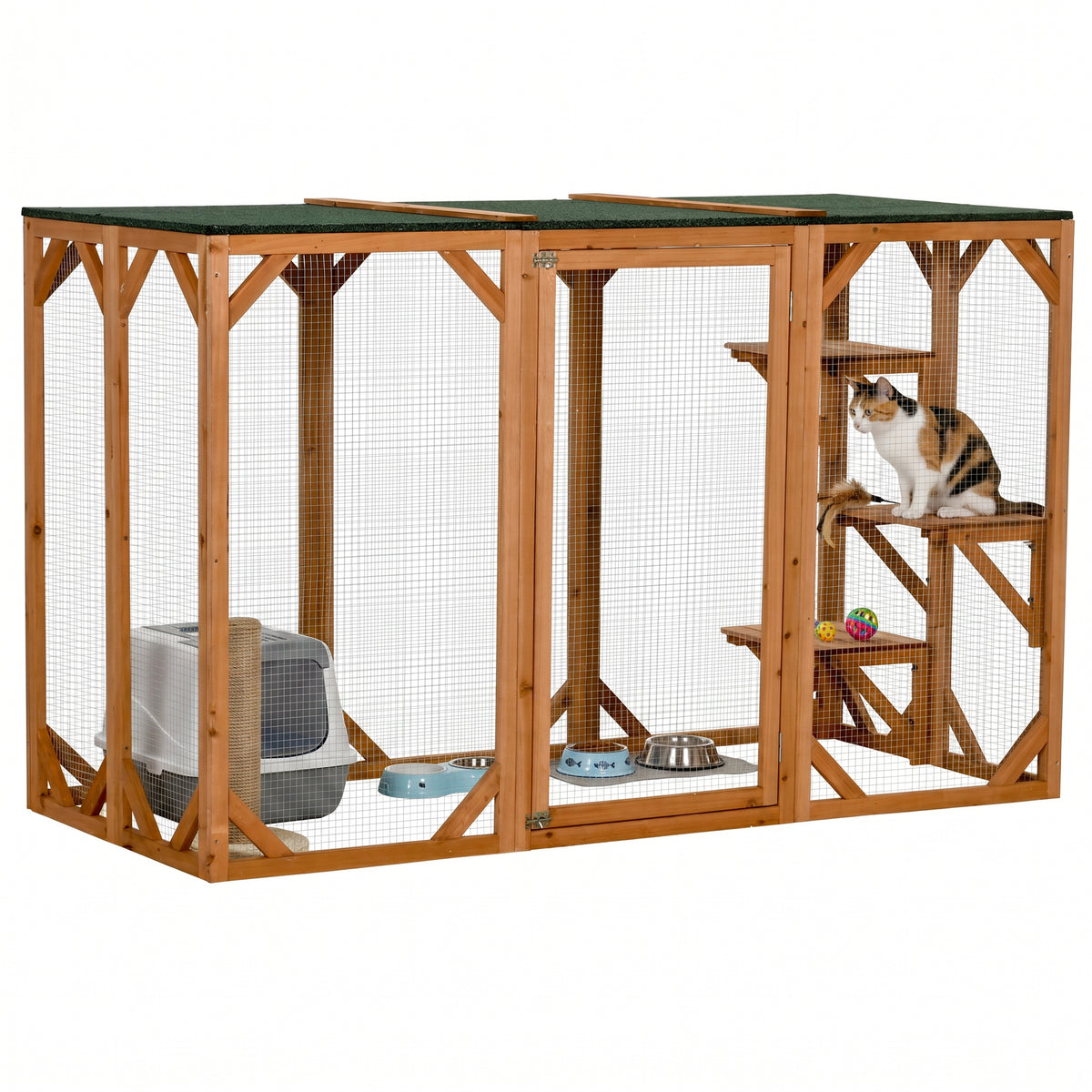 71"L Catio Outdoor Cat Enclosure, Indoor Cat Cage, Pet House, Small Animal Hutch for 1-2 Rabbit, Kitten – view 15