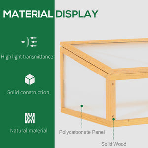 Wooden Cold Frame Greenhouse Garden Portable Raised Planter with Openable Top for Indoor, Outdoor, Flowers, Vegetables, Plants, 35.5"x23.5"x15.75", Light Brown