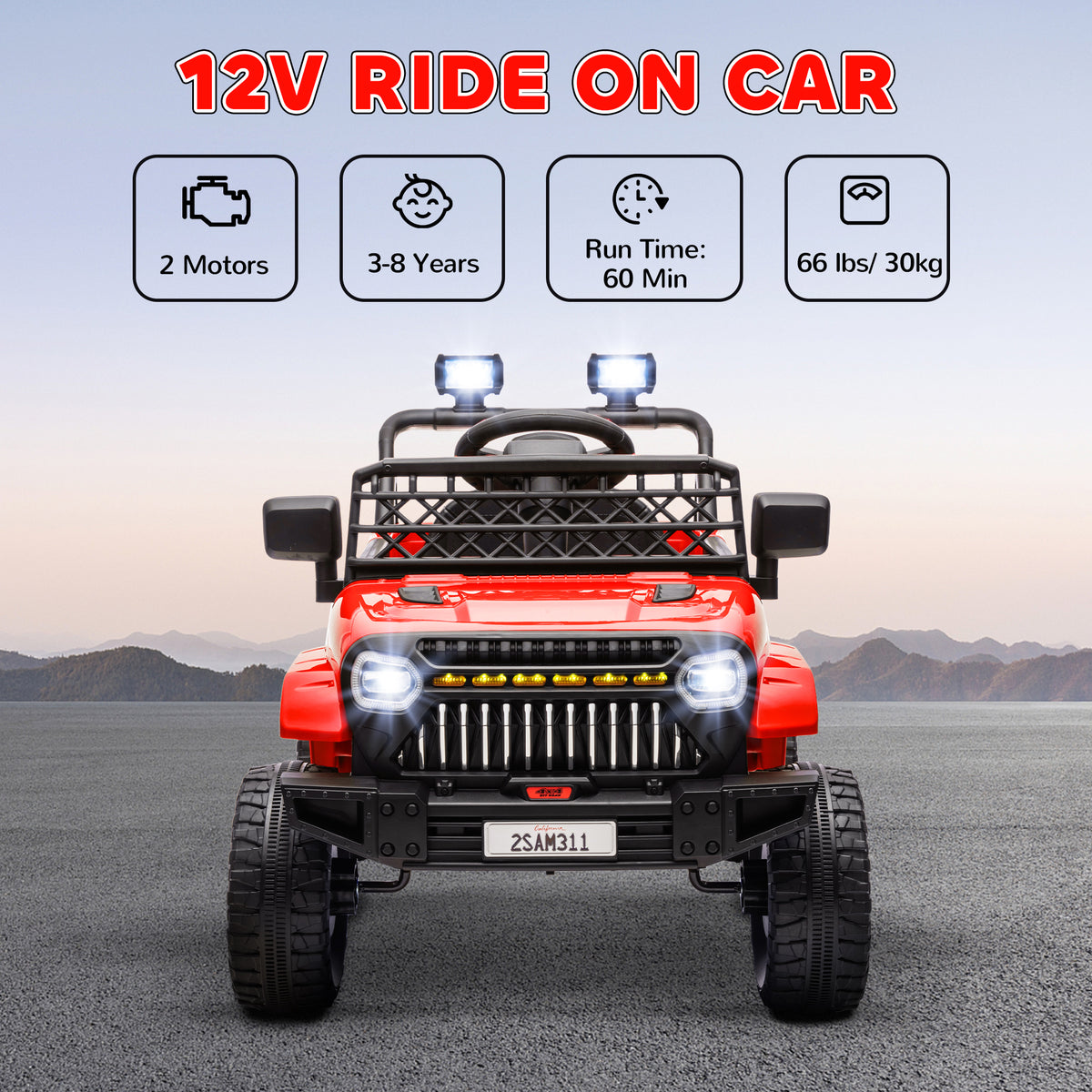 Qaba 12V Ride on Truck, Electric Car for Kids with Remote Control, Suspension, 3 Speeds, USB Music Headlights