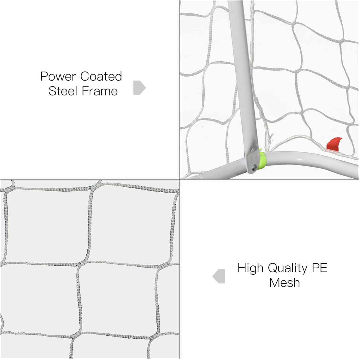 Soozier 6ft x 4ft Soccer Goal Net with Metal Frame, PE Mesh, Ground Stakes, Easy Assembly