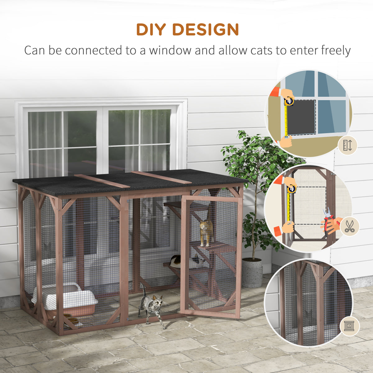71"L Catio Outdoor Cat Enclosure, Indoor Cat Cage, Pet House, Small Animal Hutch for 1-2 Rabbit, Kitten – view 3