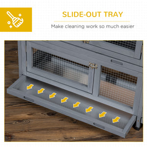 65" Wooden Rabbit Hutch, Pet Playpen with Openable Roof, Storage Box, for Rabbits and Small Animals – view 5