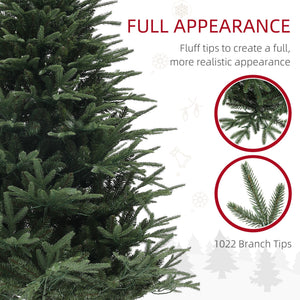 5ft Prelit Artificial Christmas Tree with 542 Tips, Warm White LED Lights, Steel Base, Hinged Xmas Tree, Auto Open