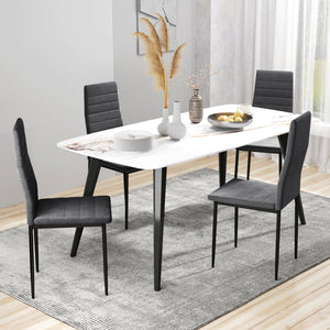 Modern Dining Chairs, Set of 4, High Back Upholstery and Metal Legs for the Living Room, Kitchen, Home Office, Grey