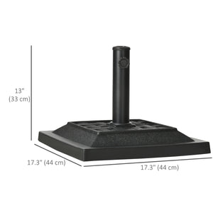 26 lb Heavy Duty Patio Umbrella Base, Square Resin Market Umbrella Stand for Outdoor, Garden, Backyard, Black