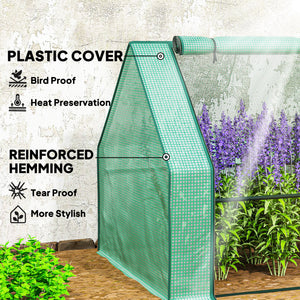 Portable Mini Greenhouse Tunnel Growing Tent Plants Flower Warm House w/ Zippered Roll-up Doors, Clear – view 20