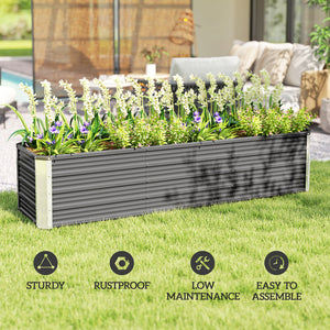 6' x 1.5' x 1.3' Galvanized Raised Garden Bed, Elevated Large Metal Planter Box w/ Install Gloves for – view 26