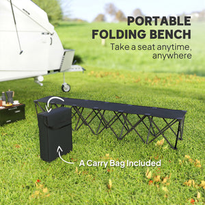 Portable 4-Seater Folding Camping Chair, Team Bench Chair with Carry Bag for Soccer Football Team, No Assembly
