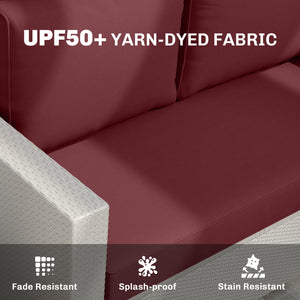Outdoor Seat Cushions with Backrest, Loveseat Double Sofa Outdoor Furniture Cushions, Beige – view 39