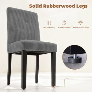 Modern Dining Chairs Set of 4, Kitchen Chairs with Rubberwood Legs and Padded Seat, Beige – view 19