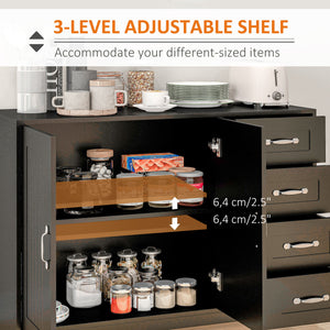 Modern Sideboard Buffet Cabinet with Drawers and Beadboard Door Cupboard Kitchen Storage Cabinet White – view 11