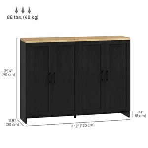 Modern Sideboard Buffet Cabinet, Modern Kitchen Storage Cabinet with 3 Doors Adjustable Shelves – view 16