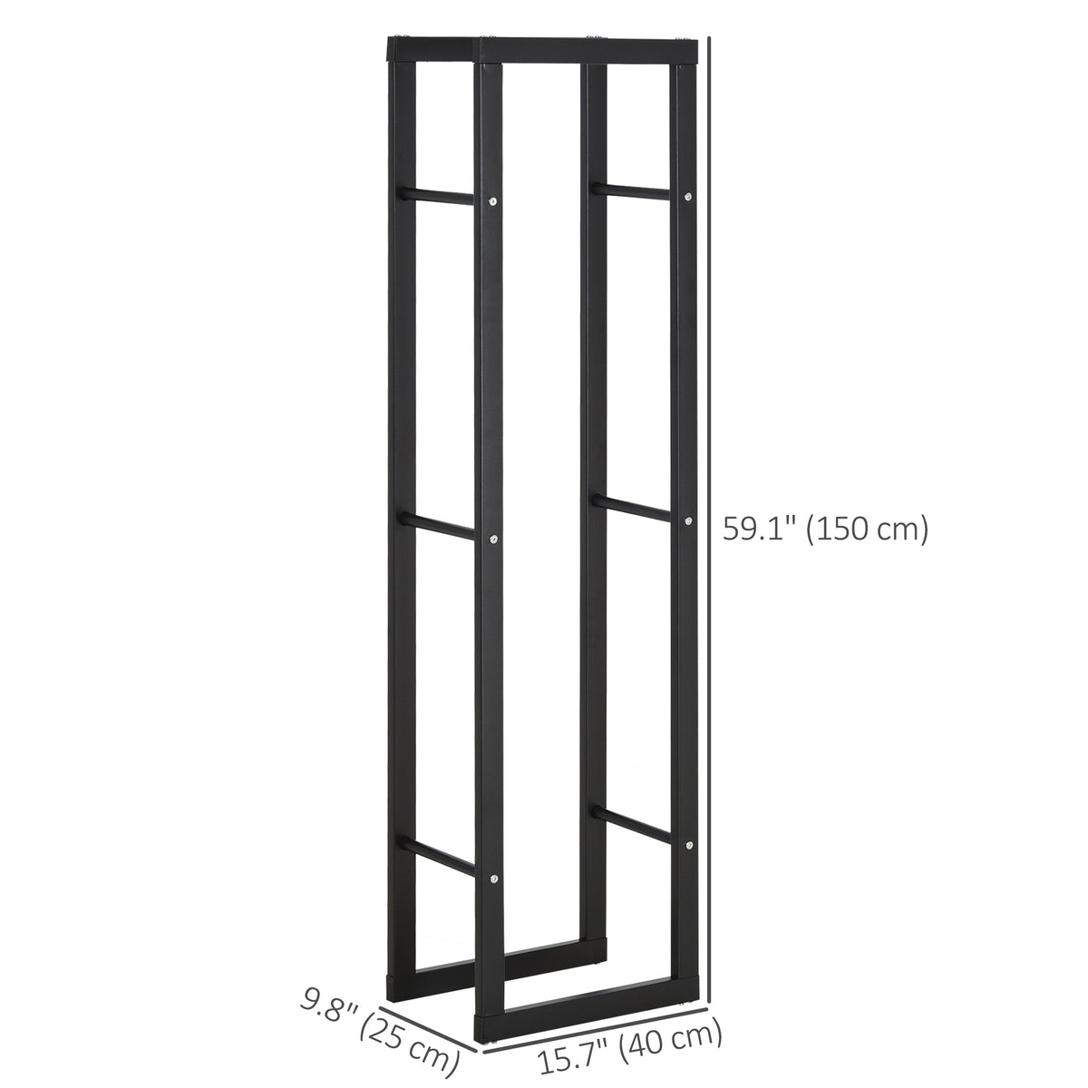 15.7" x 9.8" x 39.4" Firewood Rack Outdoor, Log Holder Fireplace Storage Rack with Handles and 220 lbs. – view 16
